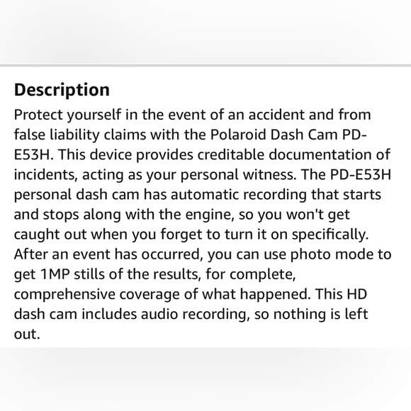 BNIB Polaroid Dash Cam 1080P HD Wide Angle 120 degrees Led Display 2.0”TFT LED - Picture 6 of 12